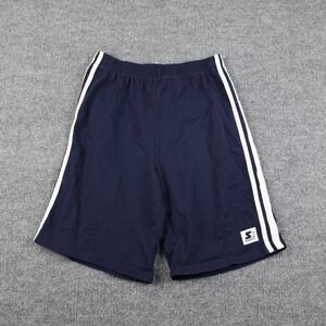 Starter Shorts Boys XL‎ 14/16 Navy Athletic Cotton Double Stripe Elastic Waist